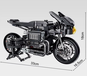 MASYWNY CZARNY MOTOCYKL | 1080 elementów