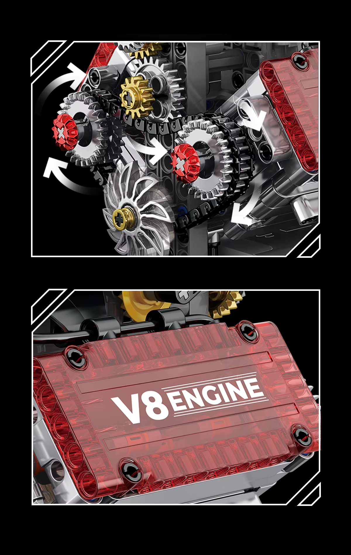 DZIAŁAJĄCY SILNIK V8 | 478 elementów