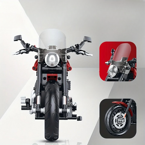 CZERWONY MOTOCYKL Z SILNIKIEM V2 1:8 | 542 elementów