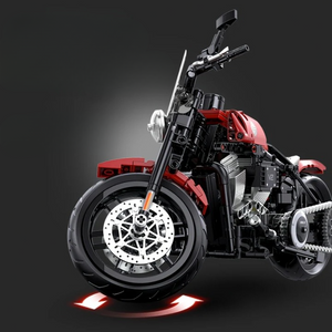 CZERWONY MOTOCYKL Z SILNIKIEM V2 1:8 | 542 elementów