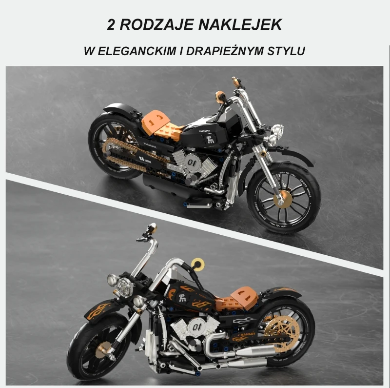 PIĘKNY MOTOCYKL W STYLU RETRO | 445 elementów