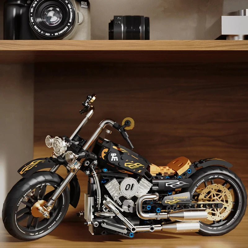 PIĘKNY MOTOCYKL W STYLU RETRO | 445 elementów