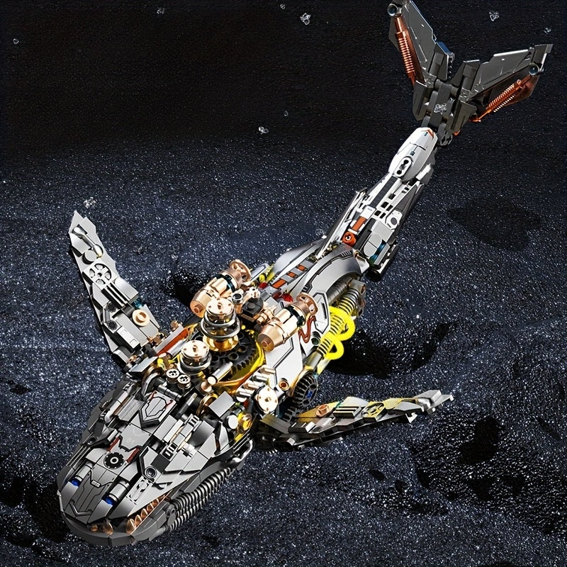 FUTURYSTYCZNY MECHANICZNY WIELORYB | 1388 elementów