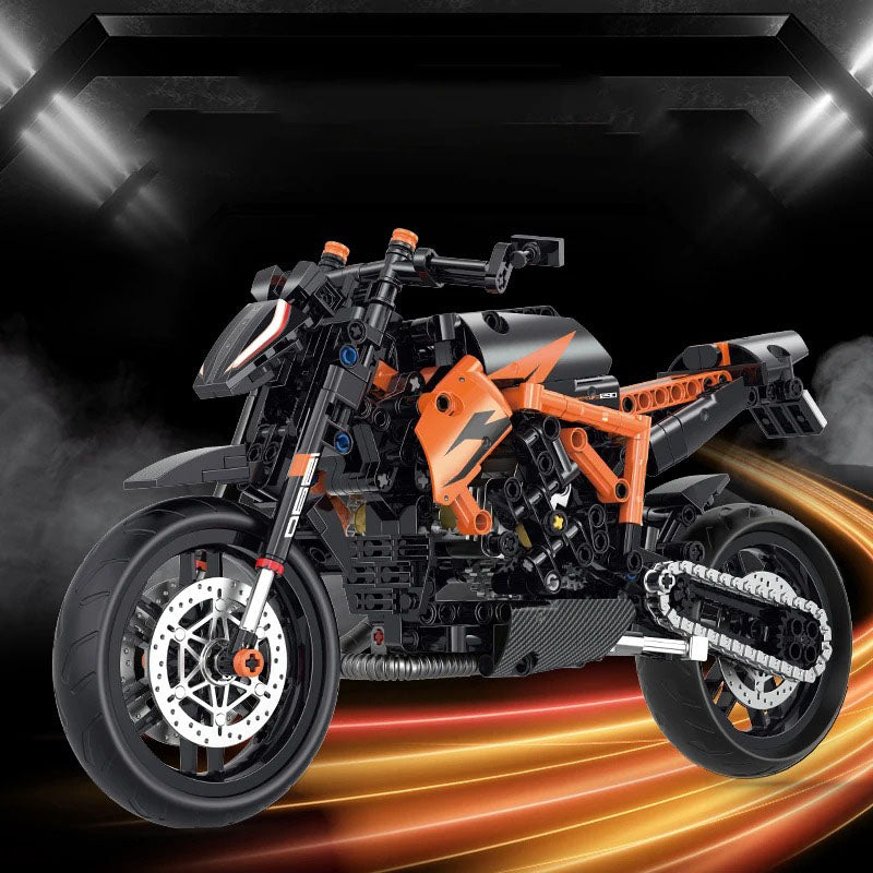 POMARAŃCZOWY SPORTOWY MOTOCYKL 1:8 | 579 elementów