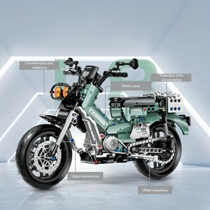 OLIWKOWY MOTOCYKL W STYLU RETRO | 628 elementów
